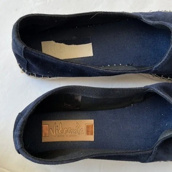 Vidorreta blue suede espadrilles slip on shoes