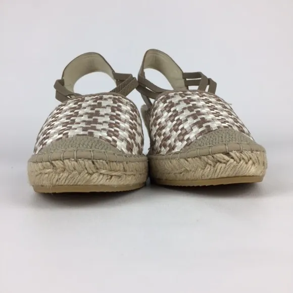 Vidorreta Womens Taupe Woven Wedge Espadrille Sandals Spain size EU 41 US 11