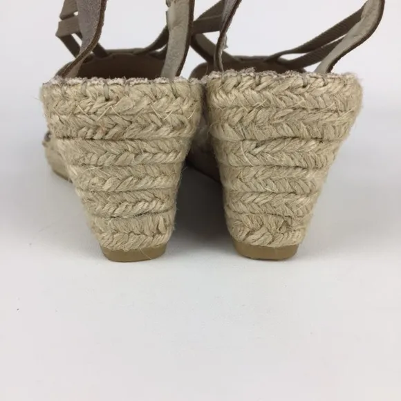Vidorreta Womens Taupe Woven Wedge Espadrille Sandals Spain size EU 41 US 11