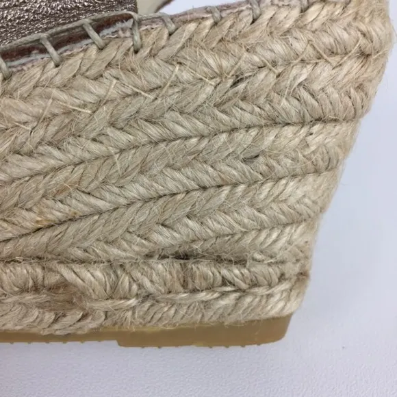 Vidorreta Womens Taupe Woven Wedge Espadrille Sandals Spain size EU 41 US 11