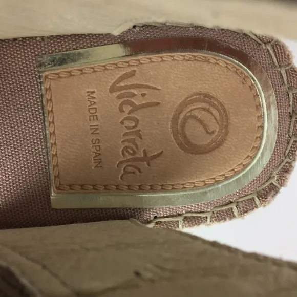 Vidorreta Womens Taupe Woven Wedge Espadrille Sandals Spain size EU 41 US 11