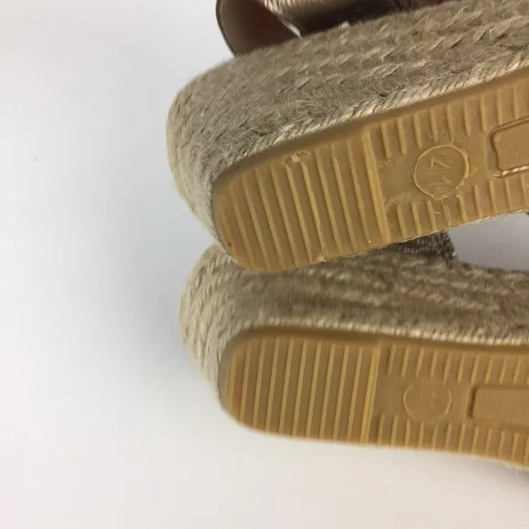 Vidorreta Womens Taupe Woven Wedge Espadrille Sandals Spain size EU 41 US 11