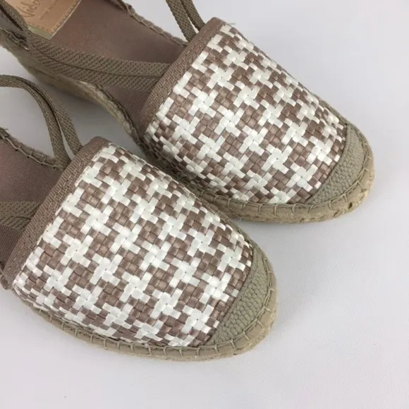 Vidorreta Womens Taupe Woven Wedge Espadrille Sandals Spain size EU 41 US 11