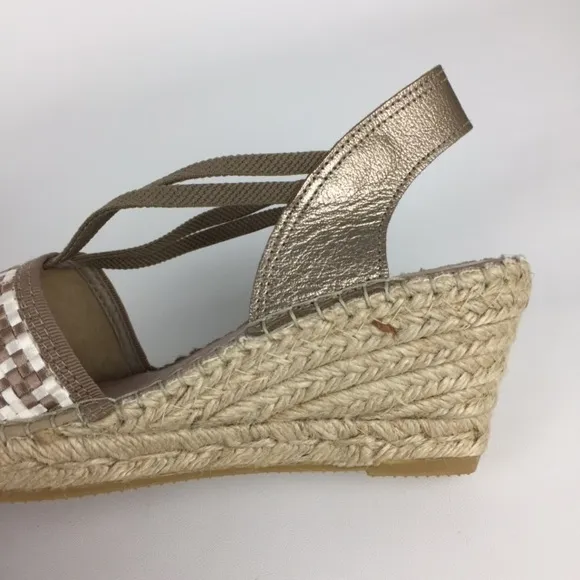 Vidorreta Womens Taupe Woven Wedge Espadrille Sandals Spain size EU 41 US 11