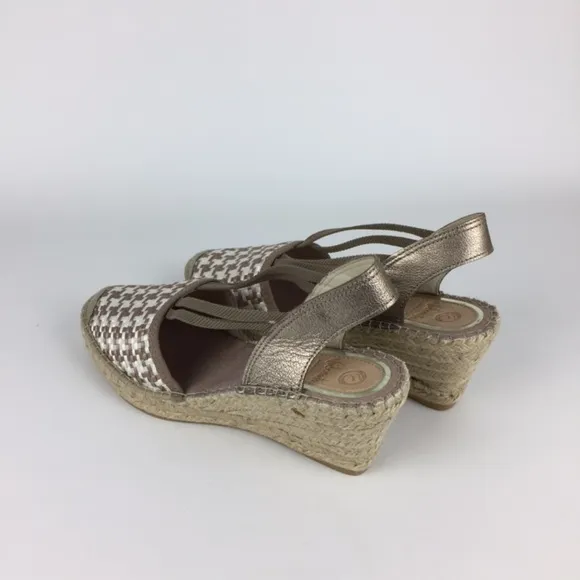 Vidorreta Womens Taupe Woven Wedge Espadrille Sandals Spain size EU 41 US 11