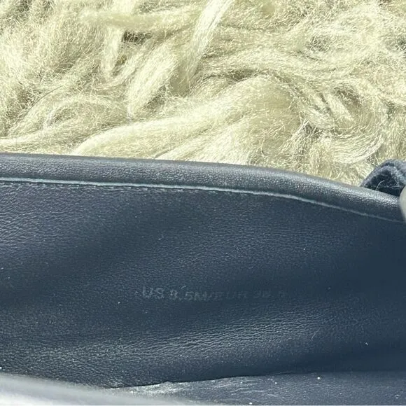Vince Blair navy blue italian wool tweed textured slip on sneakers size 8.5