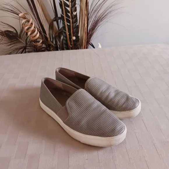 Vince Blair Perforated Leather Slip On Sneakers