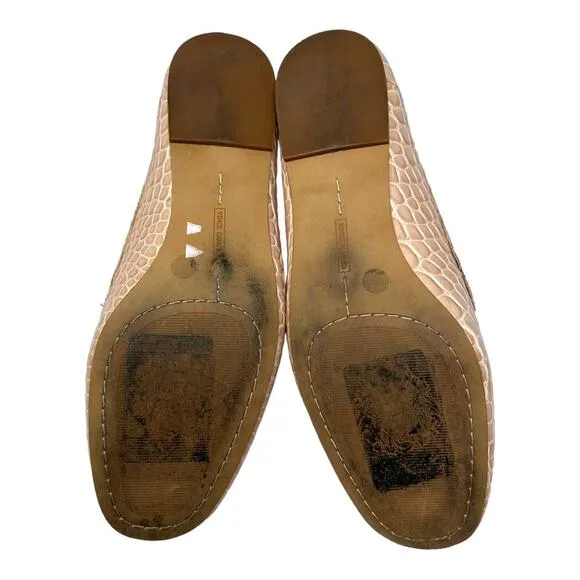 Vince Camuto Perenna Croc Embossed Leather Loafer Size 8.5