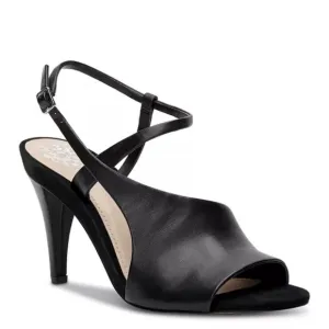 VINCE CAMUTO Women's Razanya Dress Black Leather Heeled Sandals Size 9