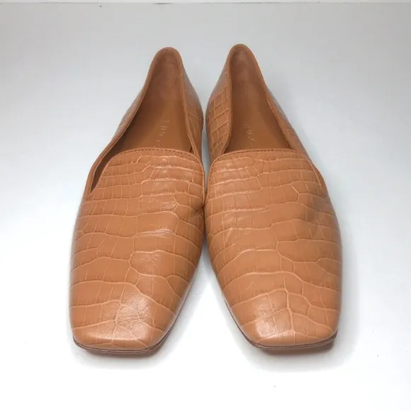 Vince Clark Loafers Square Toe Sip on Croc-embossed Leather Loafe…