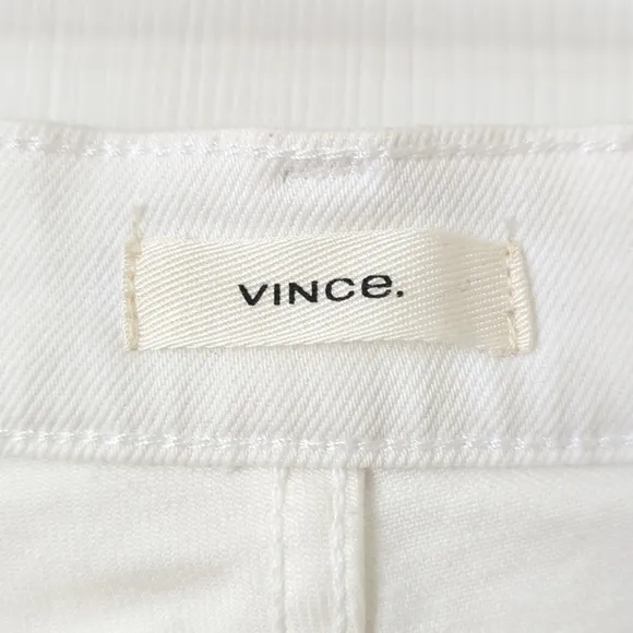 Vince Classic Five Pocket Mid Rise Ankle Length Skinny Jeans White 26