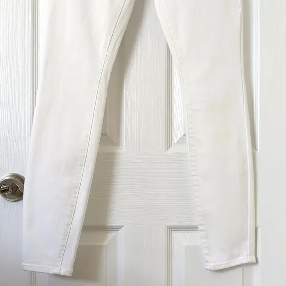Vince Classic Five Pocket Mid Rise Ankle Length Skinny Jeans White 26