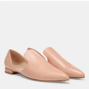 Vince Damris Calf Leather d’Orsay Pointed Toe Flats Nude 7.5