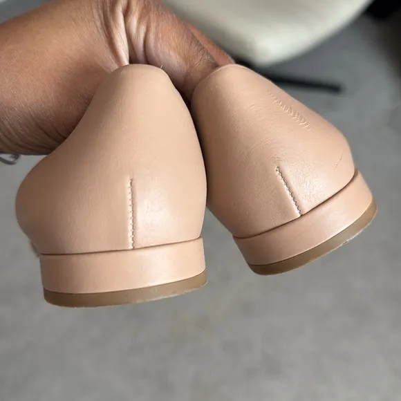 Vince Damris Calf Leather d’Orsay Pointed Toe Flats Nude 7.5