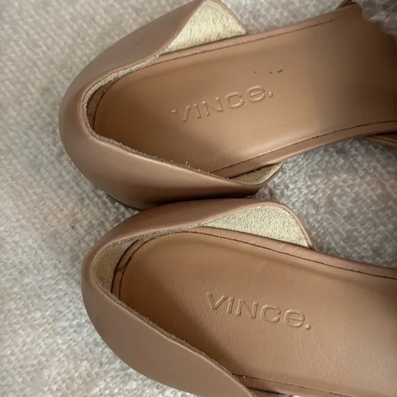 Vince Damris Calf Leather d’Orsay Pointed Toe Flats Nude 7.5