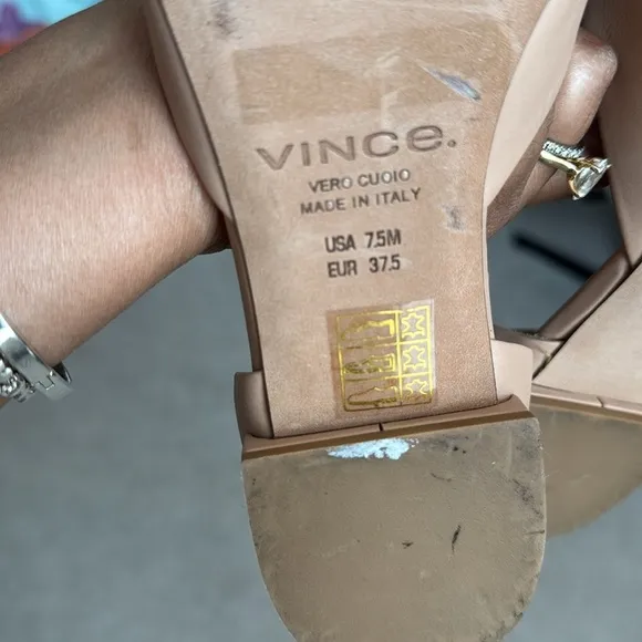Vince Damris Calf Leather d’Orsay Pointed Toe Flats Nude 7.5