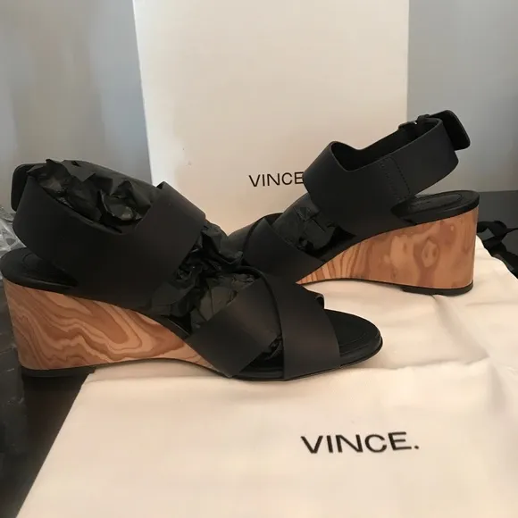 Vince Gwyn Mid Heel Wedge Sandals