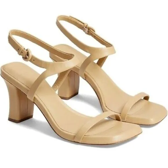 VINCE Luella Ankle Strap Sandals Size 9.5 / EU 40.5 Marble Neutral Cream