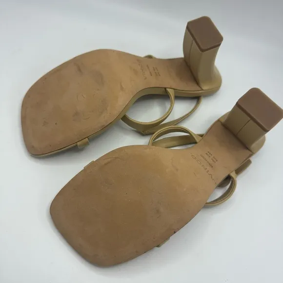VINCE Luella Ankle Strap Sandals Size 9.5 / EU 40.5 Marble Neutral Cream