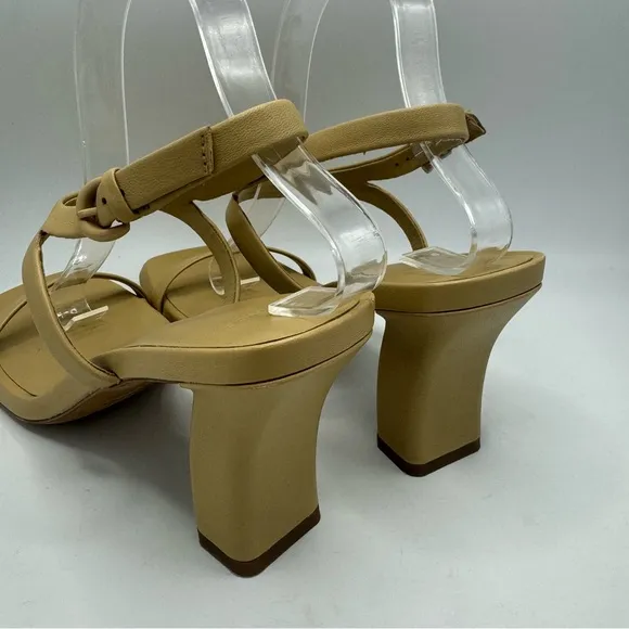 VINCE Luella Ankle Strap Sandals Size 9.5 / EU 40.5 Marble Neutral Cream