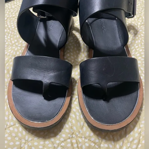 VINCE Mailin Leather Ankle Strap Leather Sandals
