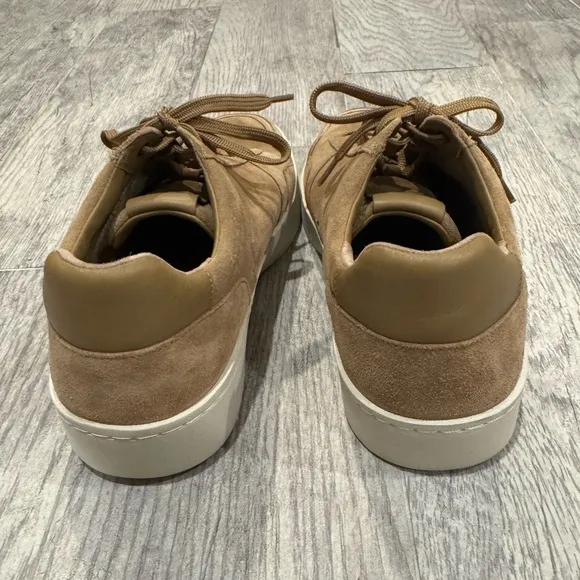 Vince Peyton camel suede leather lace up sneakers