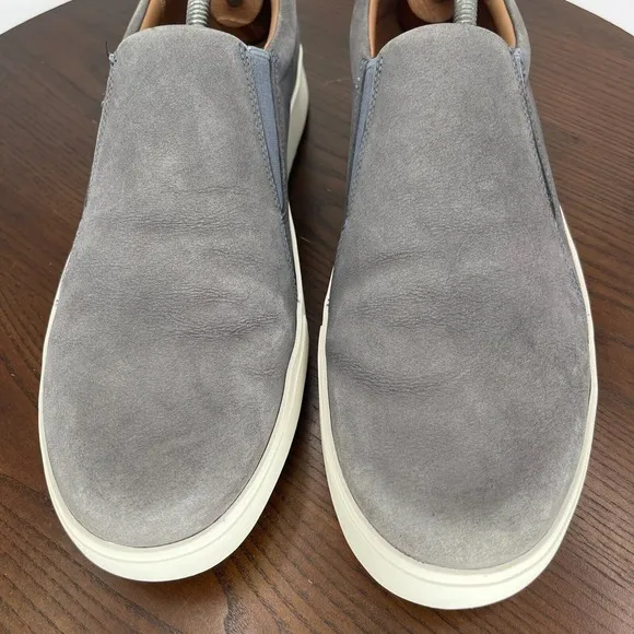 Vince Shoes Men's 11.5M‎ Gray White Nubuck Weatherproof Slip On Skate Sneakers