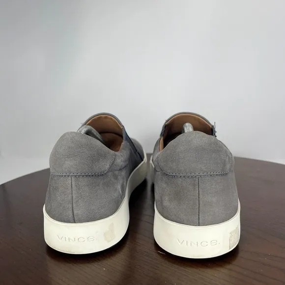 Vince Shoes Men's 11.5M‎ Gray White Nubuck Weatherproof Slip On Skate Sneakers