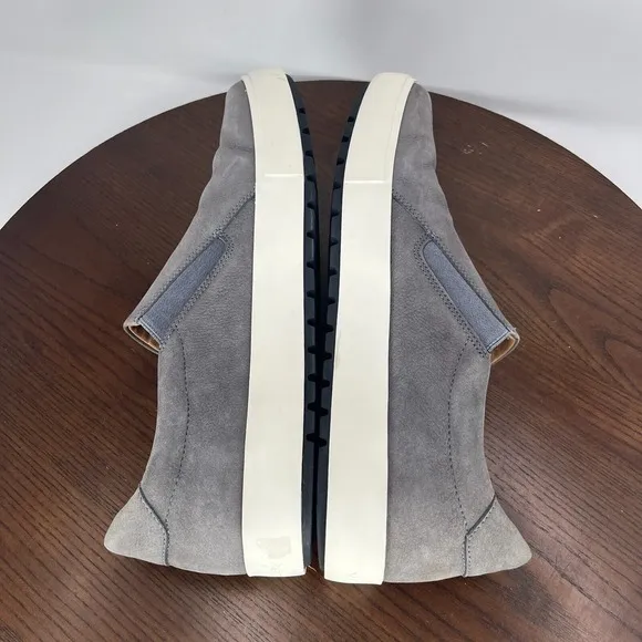 Vince Shoes Men's 11.5M‎ Gray White Nubuck Weatherproof Slip On Skate Sneakers