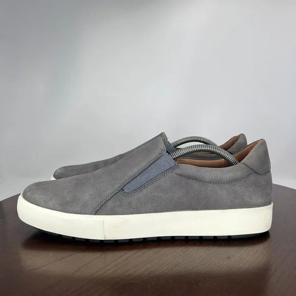 Vince Shoes Men's 11.5M‎ Gray White Nubuck Weatherproof Slip On Skate Sneakers