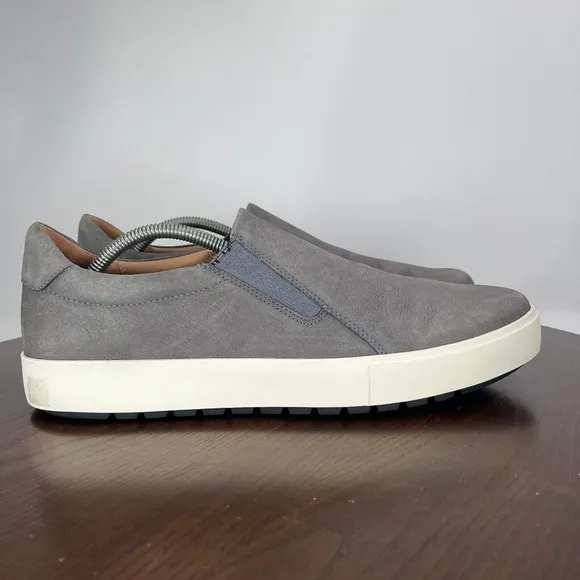 Vince Shoes Men's 11.5M‎ Gray White Nubuck Weatherproof Slip On Skate Sneakers