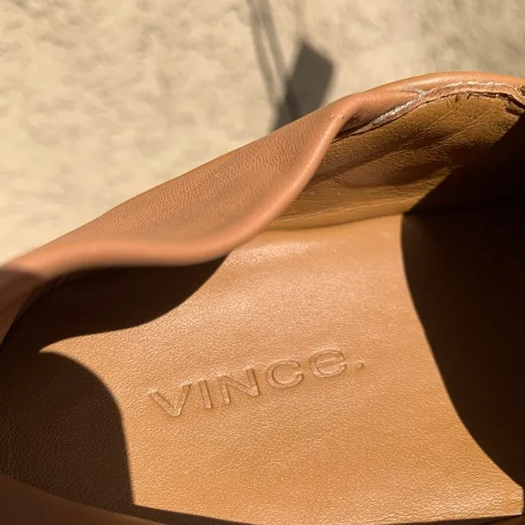 Vince tan leather flats platform size 6M