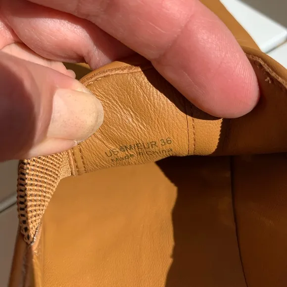 Vince tan leather flats platform size 6M