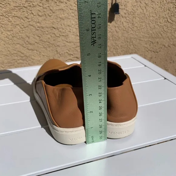 Vince tan leather flats platform size 6M