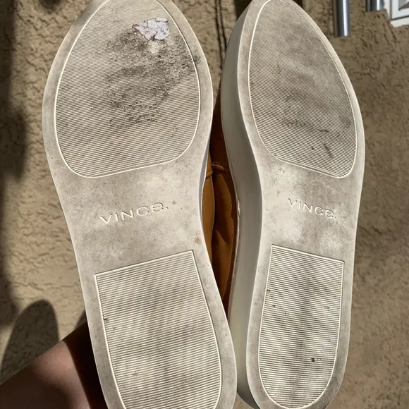 Vince tan leather flats platform size 6M