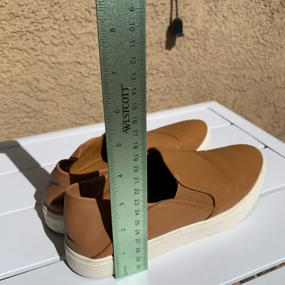 Vince tan leather flats platform size 6M