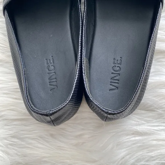 Vince | Textured Leather Slip-On Flats