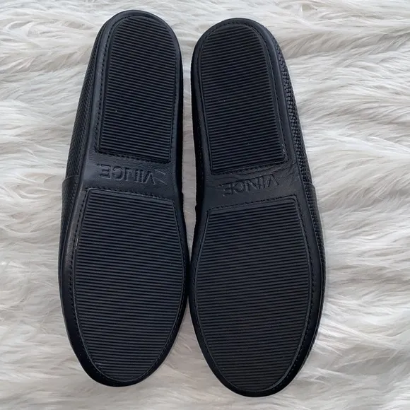Vince | Textured Leather Slip-On Flats