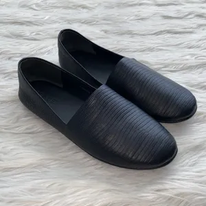 Vince | Textured Leather Slip-On Flats