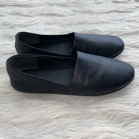 Vince | Textured Leather Slip-On Flats
