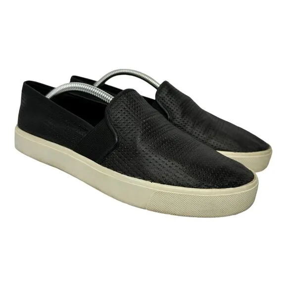 Vince Womens size 6.5 Blair 5 Leather Perforated Slip On Loafers Black