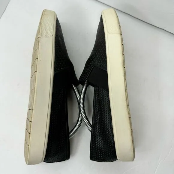Vince Womens size 6.5 Blair 5 Leather Perforated Slip On Loafers Black