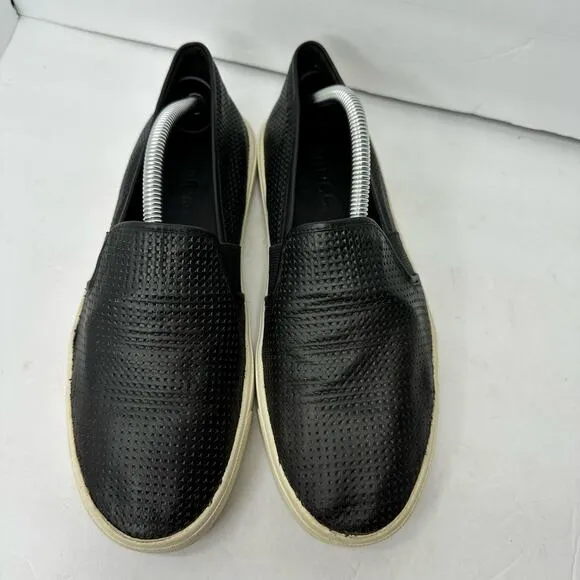 Vince Womens size 6.5 Blair 5 Leather Perforated Slip On Loafers Black