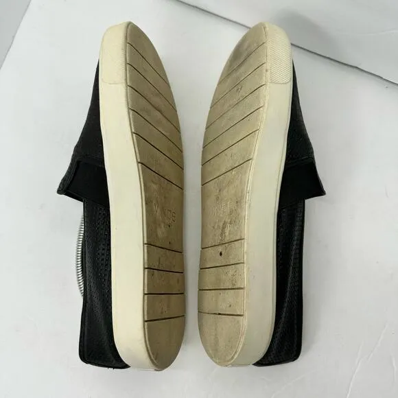 Vince Womens size 6.5 Blair 5 Leather Perforated Slip On Loafers Black