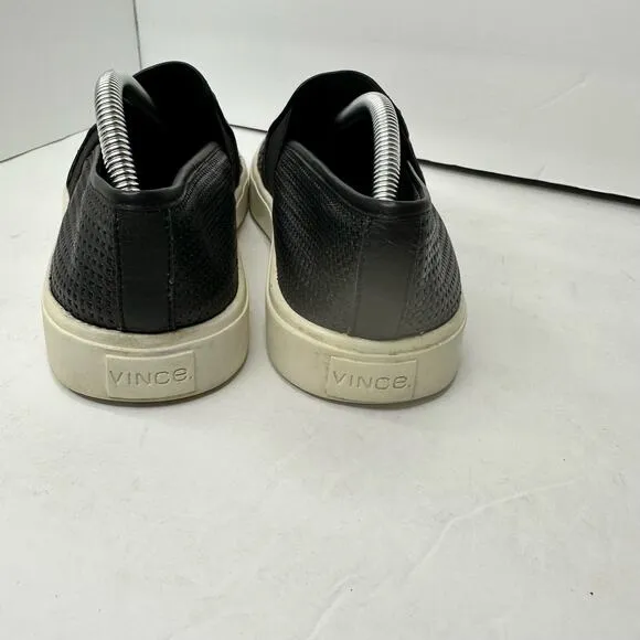 Vince Womens size 6.5 Blair 5 Leather Perforated Slip On Loafers Black
