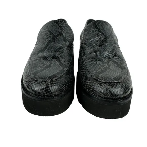 Vince Zeta Snakeskin Embossed Platform Loafers