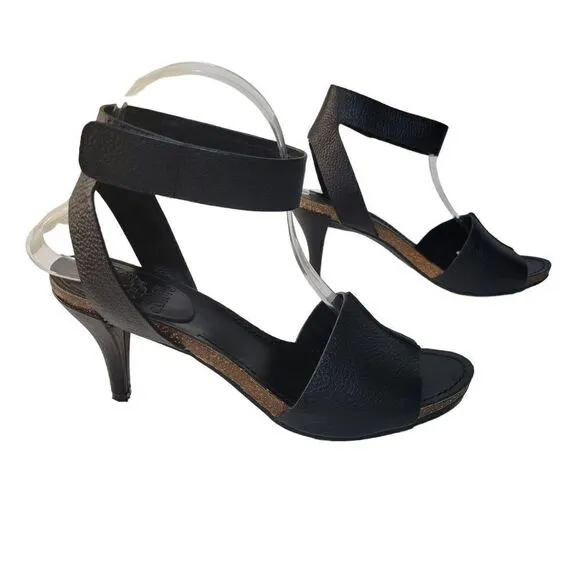 Vince Camuto Black Leather Odela Sandals (Size 8M/38.5)