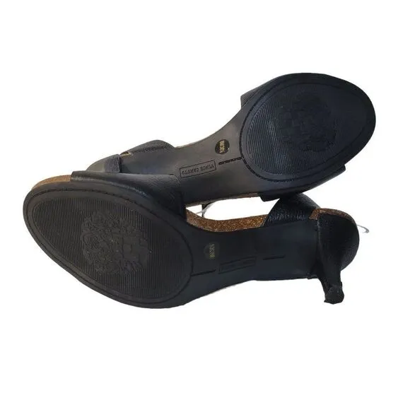 Vince Camuto Black Leather Odela Sandals (Size 8M/38.5)
