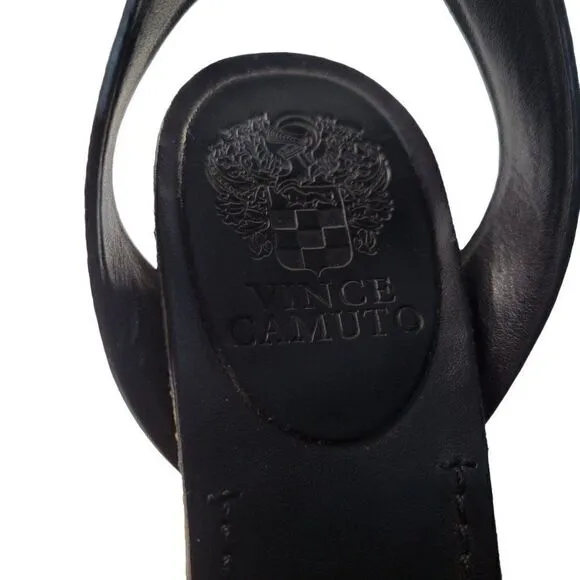 Vince Camuto Black Leather Odela Sandals (Size 8M/38.5)