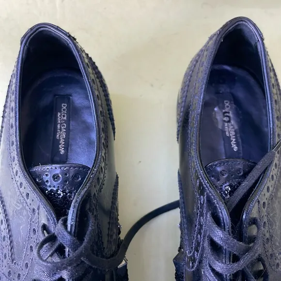 Vintage black Dolce &amp; Gabbana all leather loafers